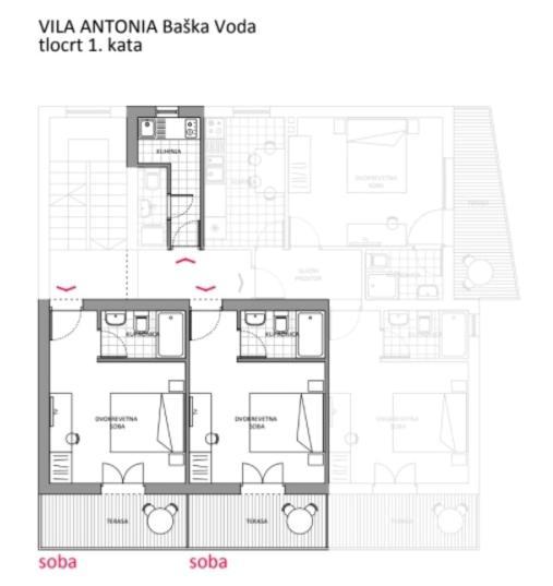 Villa Antonia Baska Voda Ngoại thất bức ảnh